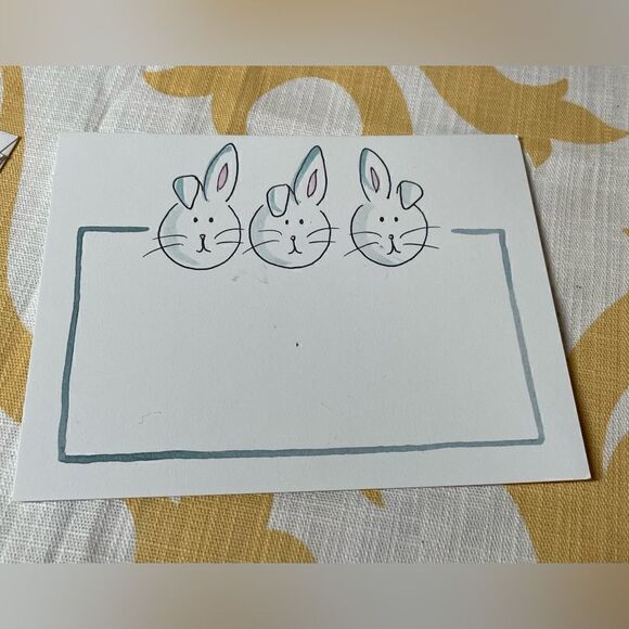 10+ NEW Easter Bunny Blank Notecard Set BONUS Pastel Easter Bunny Confetti - Picture 7 of 10